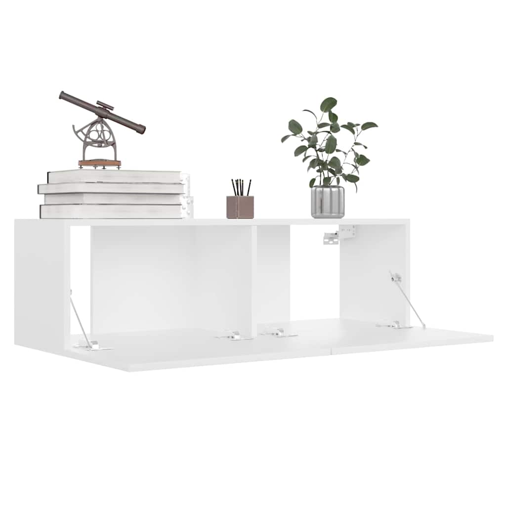 4 Piece TV Cabinet Set White 100x30x30 cm Engineered Wood