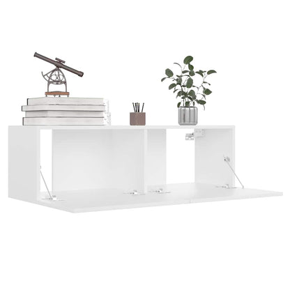 4 Piece TV Cabinet Set White 100x30x30 cm Engineered Wood