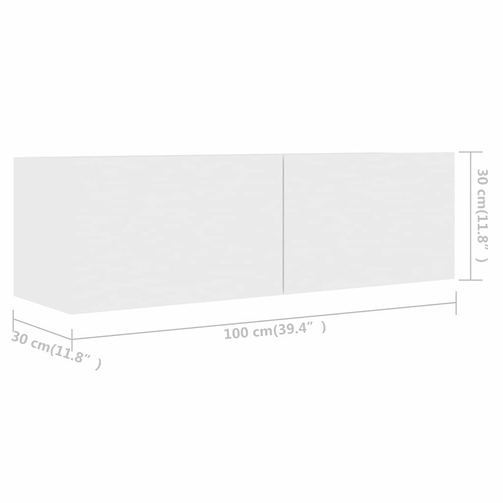 4 Piece TV Cabinet Set White 100x30x30 cm Engineered Wood