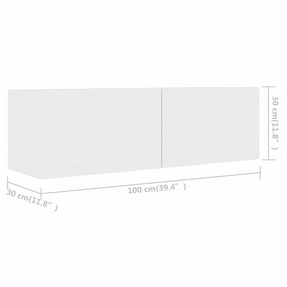 4 Piece TV Cabinet Set White 100x30x30 cm Engineered Wood