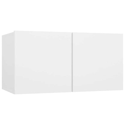5 Piece TV Cabinet Set White Engineered Wood