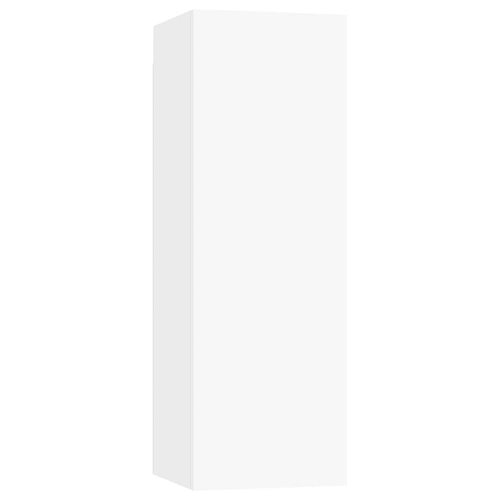 4 Piece TV Cabinet Set White Engineered Wood