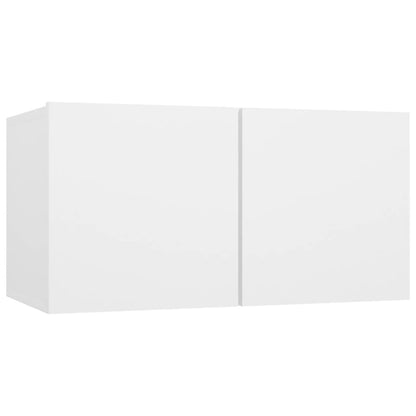 10 Piece TV Cabinet Set White Engineered Wood