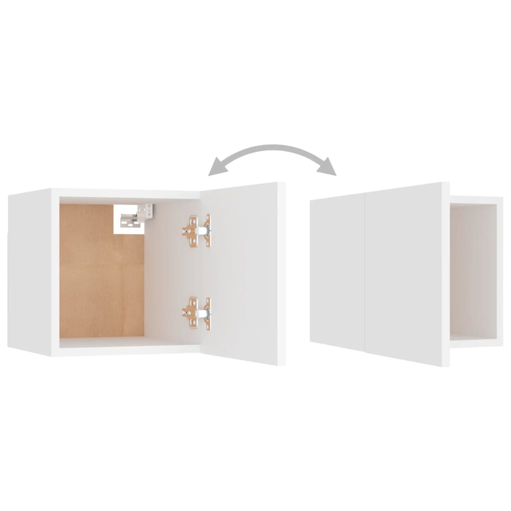 10 Piece TV Cabinet Set White Engineered Wood
