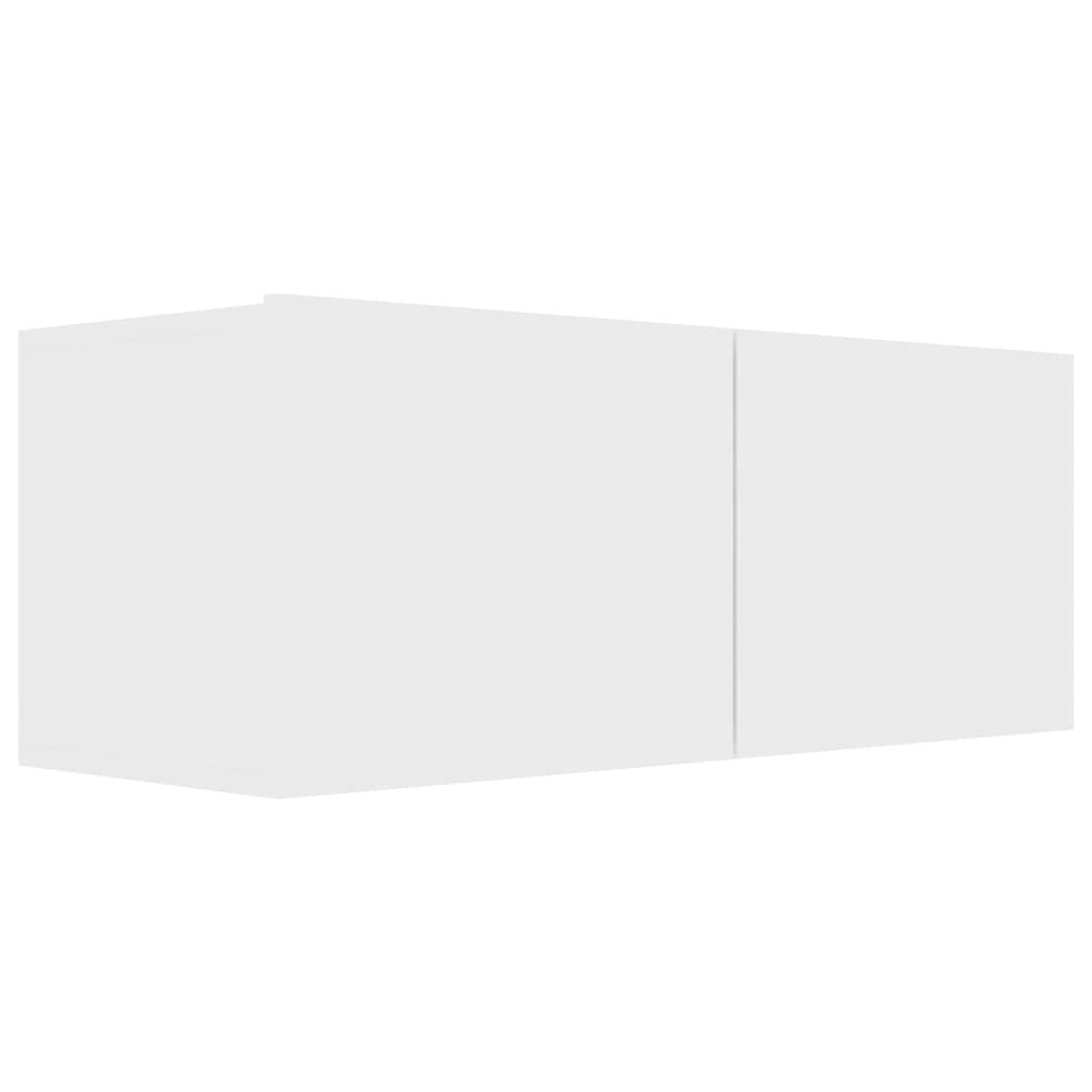 8 Piece TV Cabinet Set White Engineered Wood