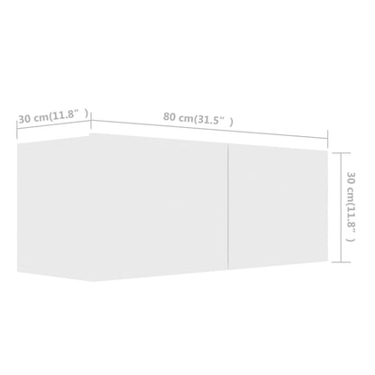 8 Piece TV Cabinet Set White Engineered Wood