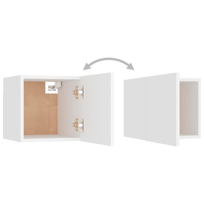 5 Piece TV Cabinet Set White Engineered Wood