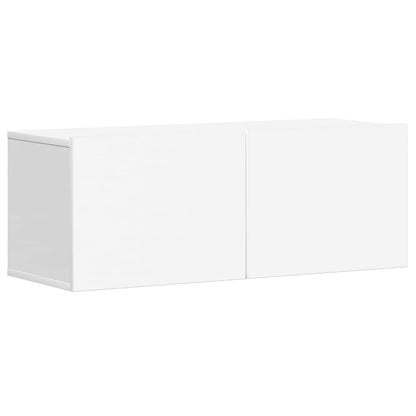 3 Piece TV Cabinet Set White Engineered Wood