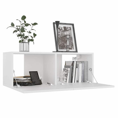 5 Piece TV Cabinet Set White Engineered Wood