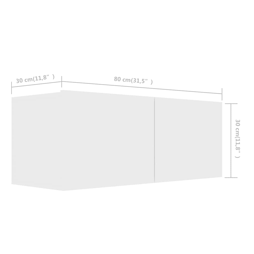 3078666 vidaXL 4 Piece TV Cabinet Set White Engineered Wood (801472x2+803345)
