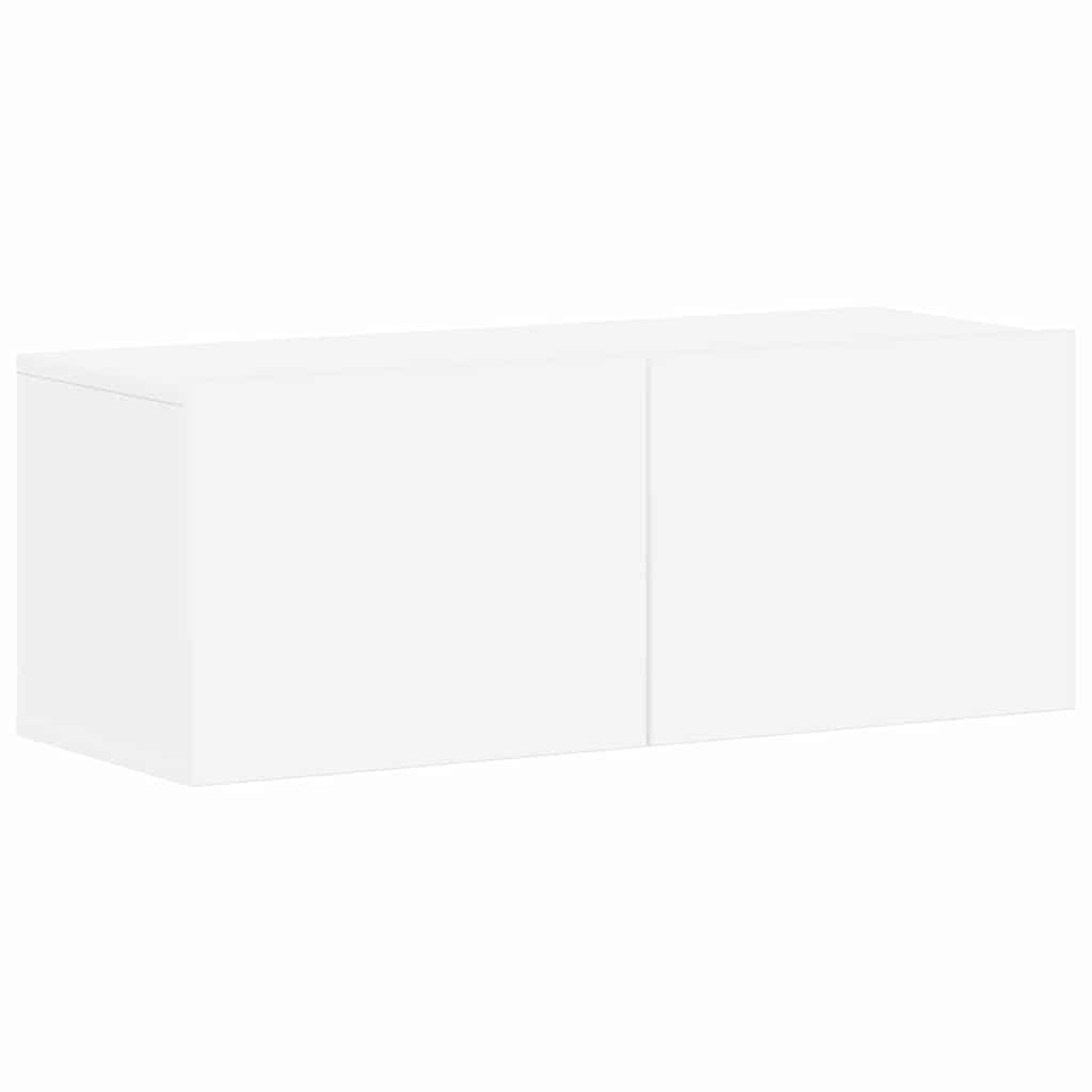 4 Piece TV Cabinet Set White Engineered Wood