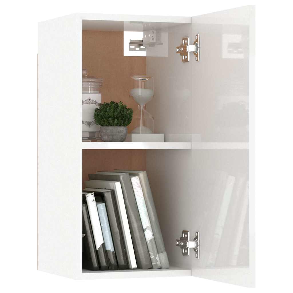 8 Piece TV Cabinet Set White Engineered Wood