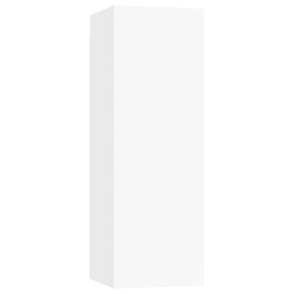 8 Piece TV Cabinet Set White Engineered Wood