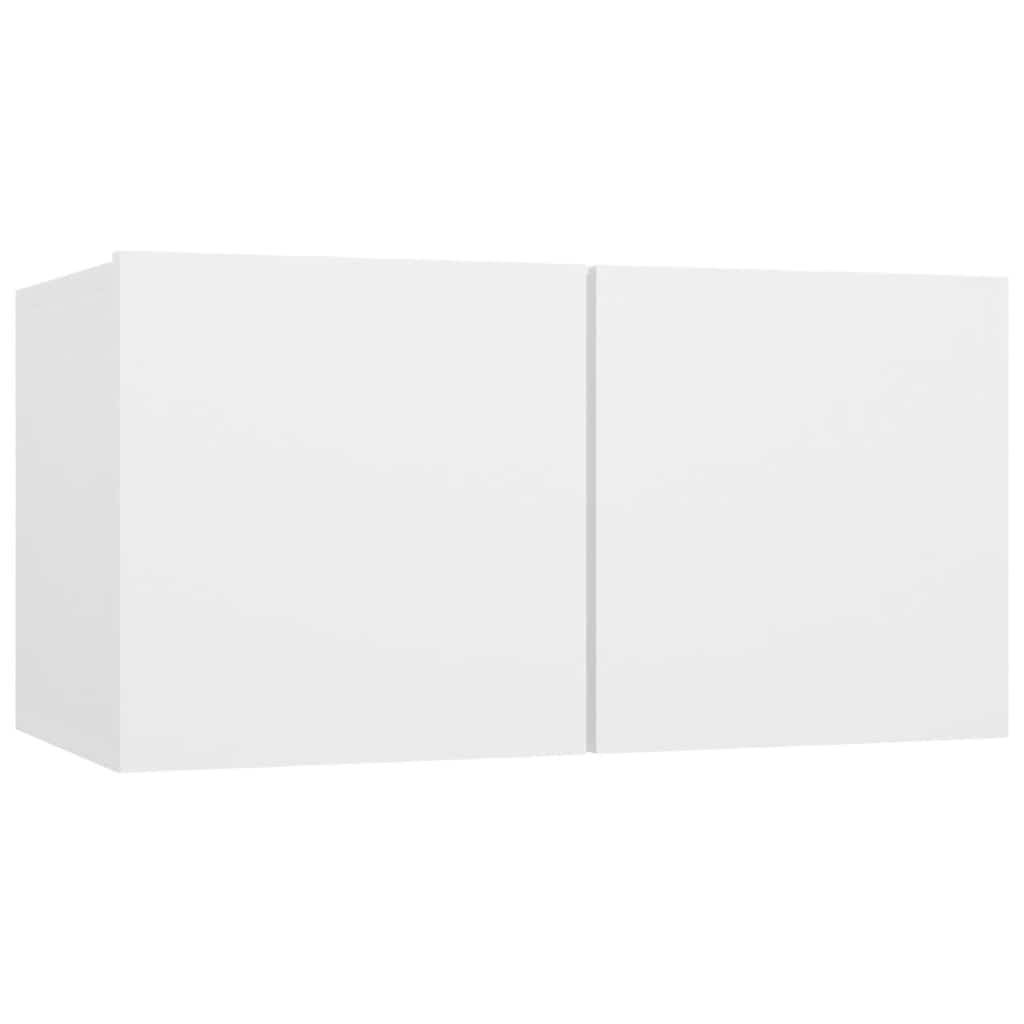 7 Piece TV Cabinet Set White Engineered Wood