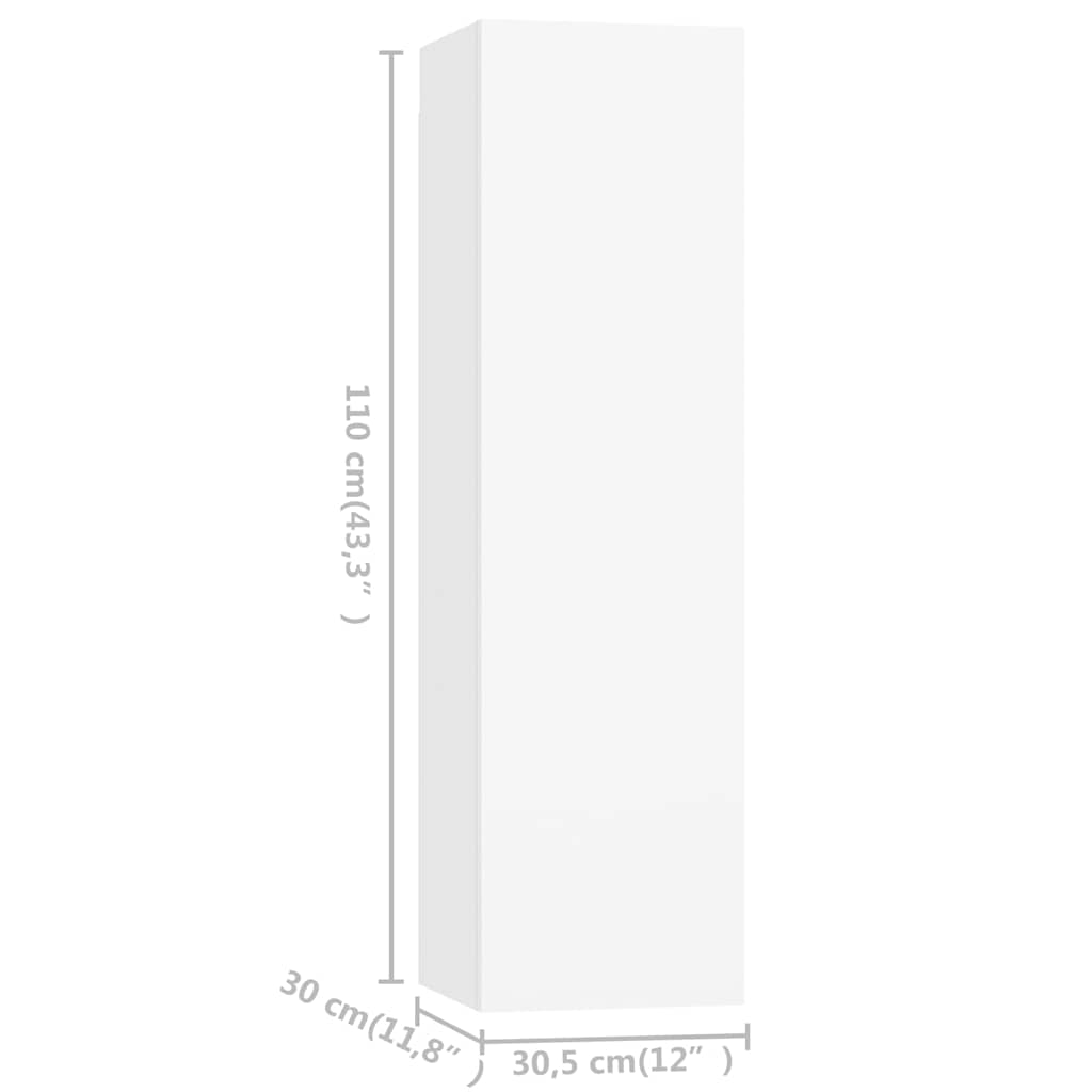 3 Piece TV Cabinet Set White Engineered Wood