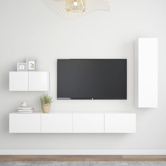 TV Cabinet Set | White | Engineered wood | TV Cabinet Set | Rectangular