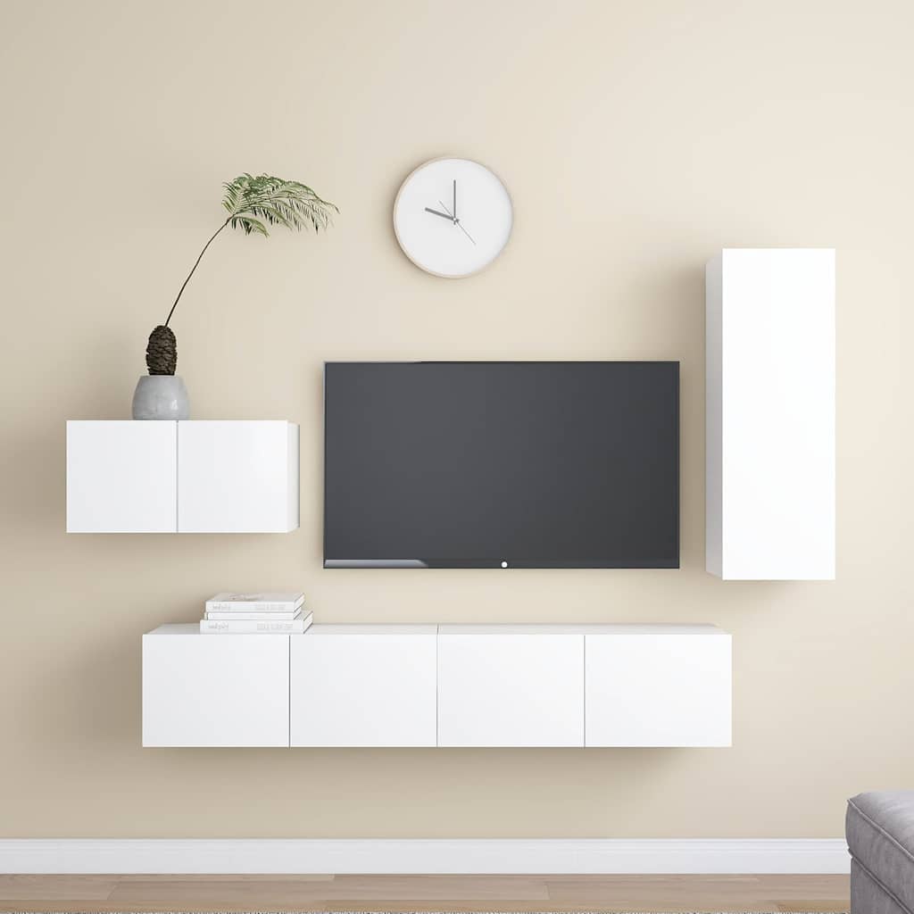 TV Cabinet Set | White | Engineered wood | Medium | TV Cabinet Set