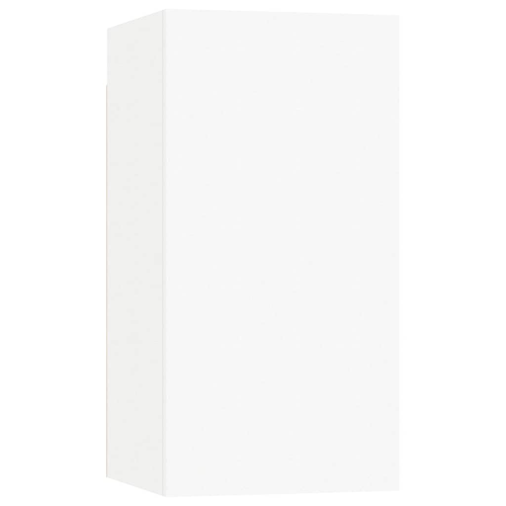 6 Piece TV Cabinet Set White Engineered Wood