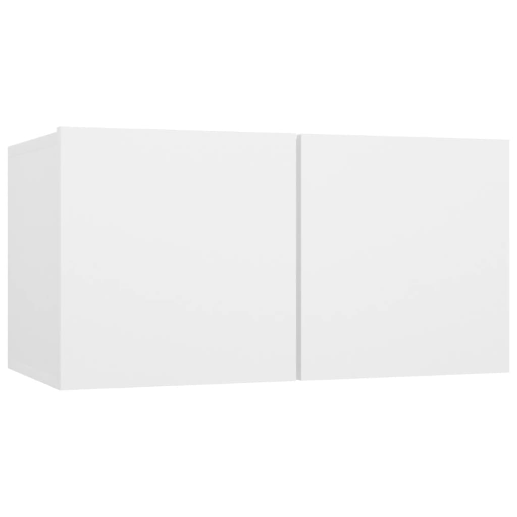 4 Piece TV Cabinet Set White Engineered Wood