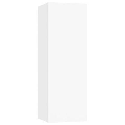 4 Piece TV Cabinet Set White Engineered Wood