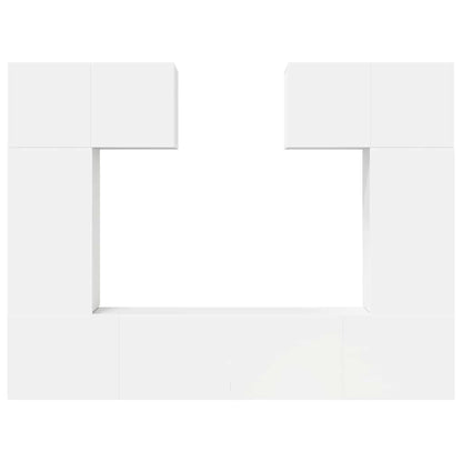 6 Piece TV Cabinet Set White Engineered Wood