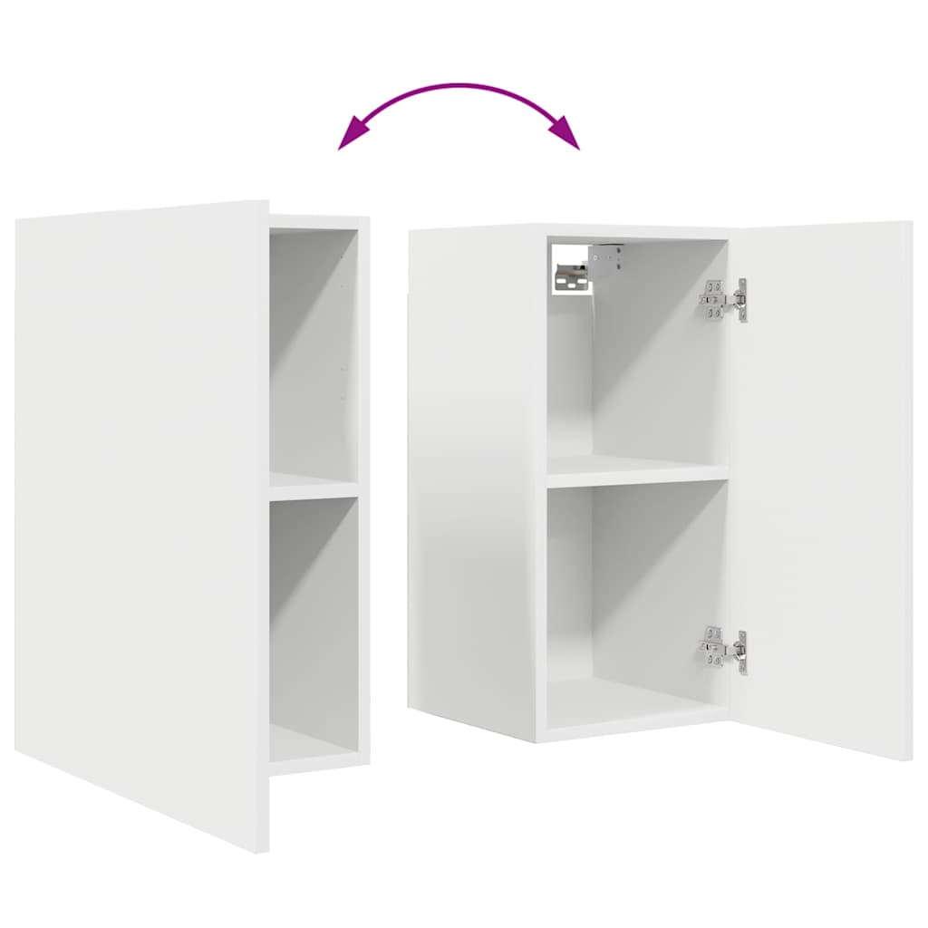 6 Piece TV Cabinet Set White Engineered Wood