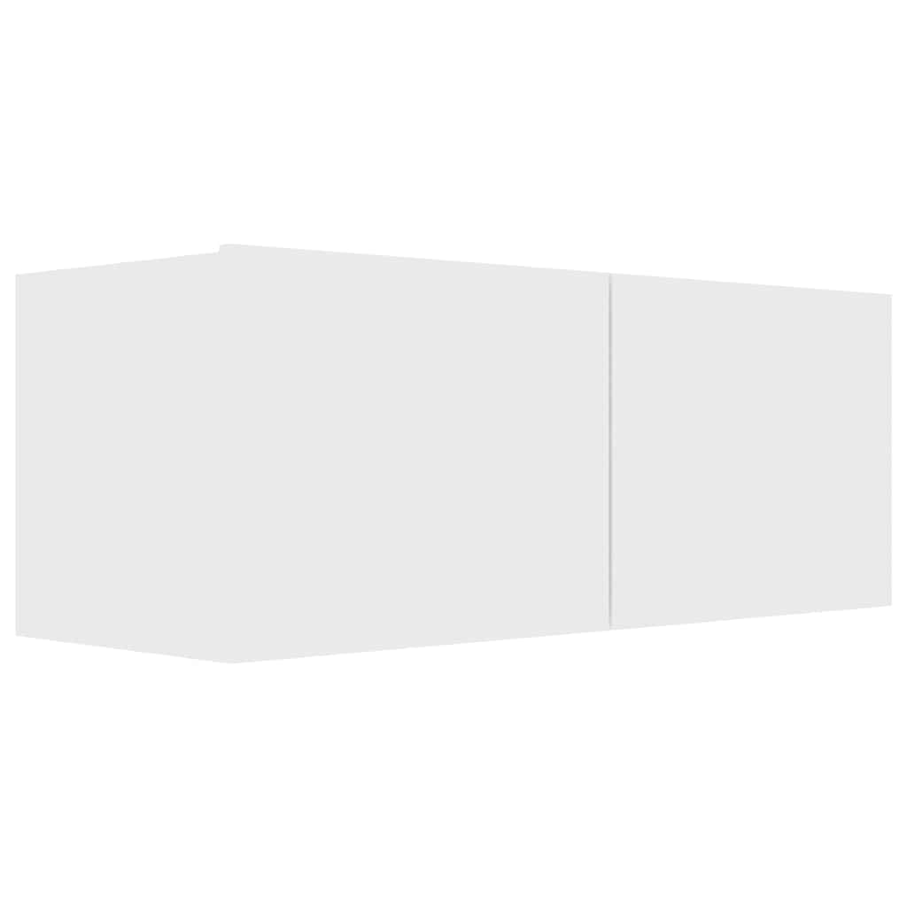 2 Piece TV Cabinet Set White Engineered Wood