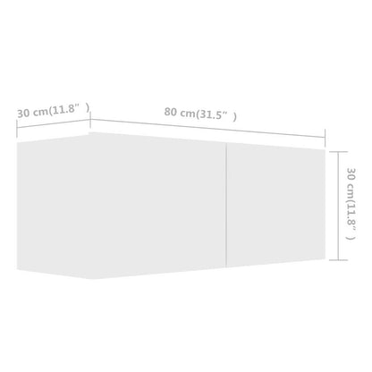 7 Piece TV Cabinet Set White Engineered Wood