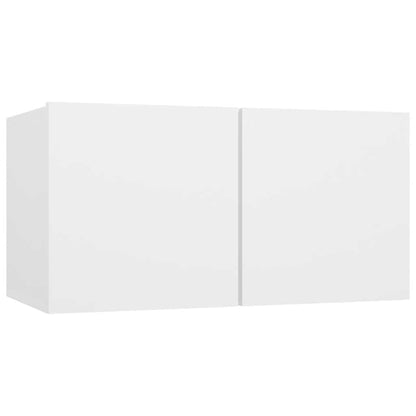 7 Piece TV Cabinet Set White Engineered Wood
