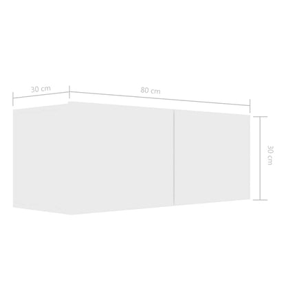 4 Piece TV Cabinet Set White Engineered Wood