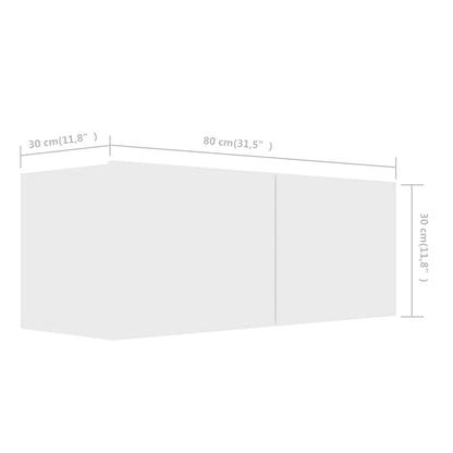 4 Piece TV Cabinet Set White Engineered Wood