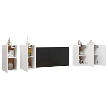 4 Piece TV Cabinet Set White 30,5x30x60 cm Engineered Wood