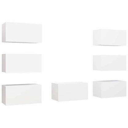 7 Piece TV Cabinet Set White 30,5x30x60 cm Engineered Wood