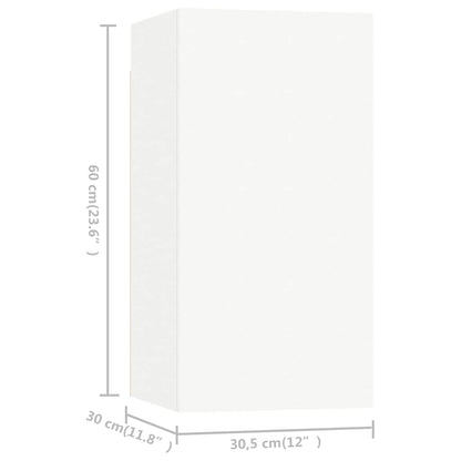 7 Piece TV Cabinet Set White 30,5x30x60 cm Engineered Wood