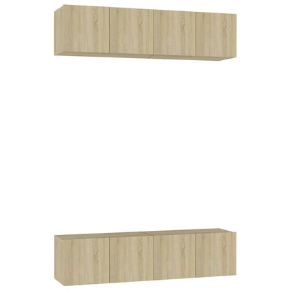 4 Piece TV Cabinet Set Sonoma Oak 60x30x30 cm Engineered Wood
