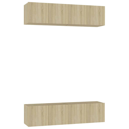 4 Piece TV Cabinet Set Sonoma Oak 60x30x30 cm Engineered Wood