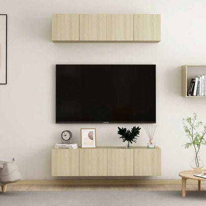 4 Piece TV Cabinet Set Sonoma Oak 60x30x30 cm Engineered Wood