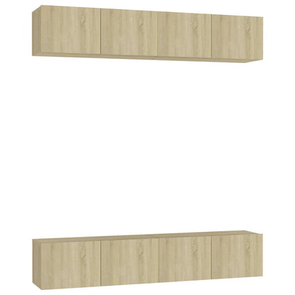 4 Piece TV Cabinet Set Sonoma Oak 80x30x30 cm Engineered Wood