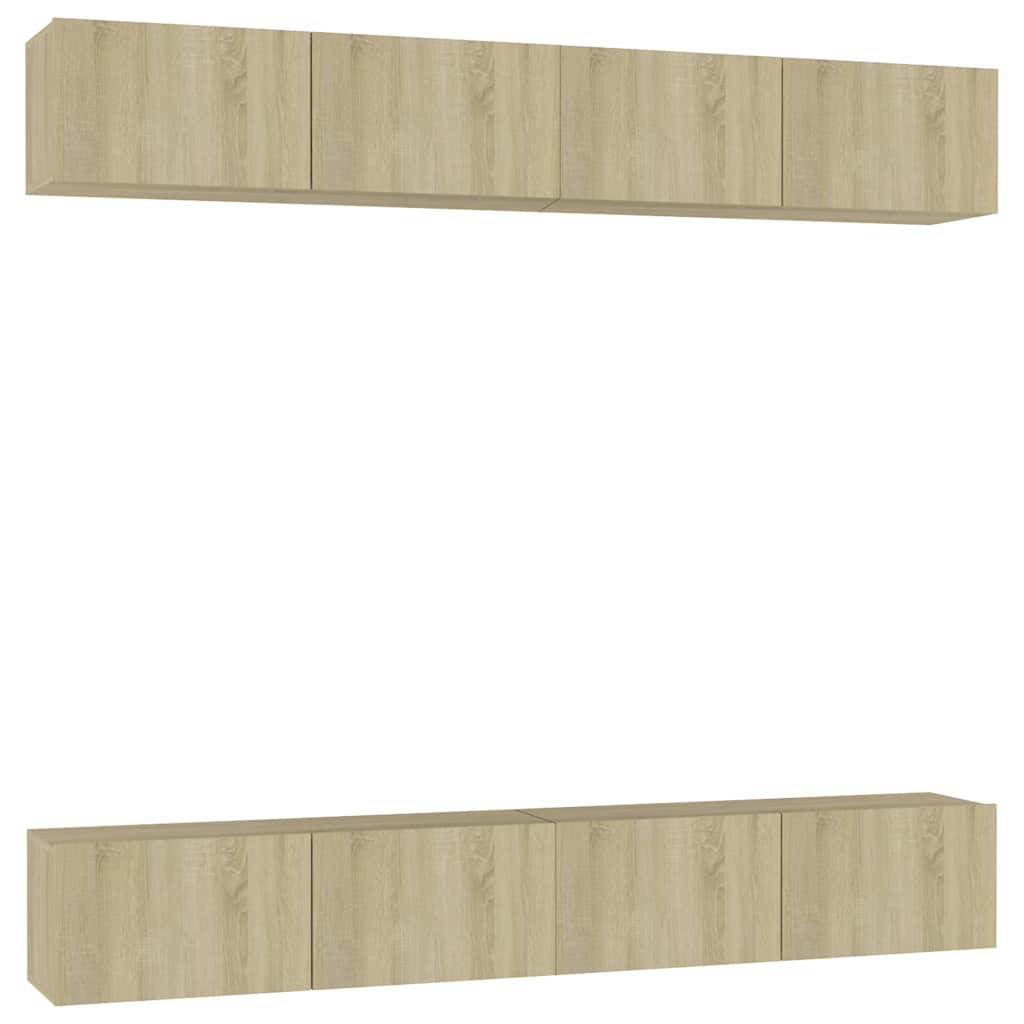 4 Piece TV Cabinet Set Sonoma Oak 100x30x30 cm Engineered Wood