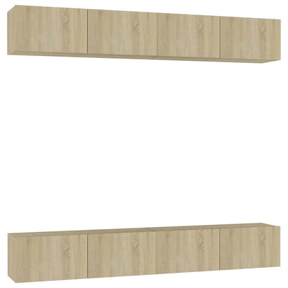 4 Piece TV Cabinet Set Sonoma Oak 100x30x30 cm Engineered Wood
