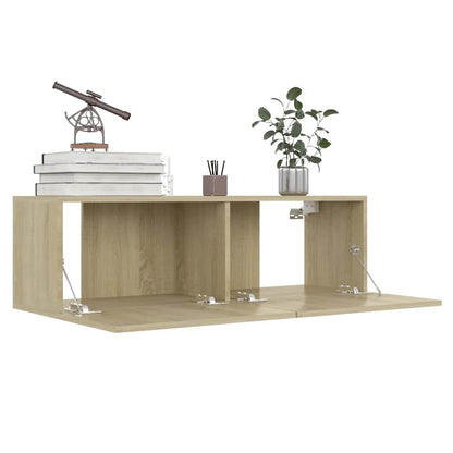 4 Piece TV Cabinet Set Sonoma Oak 100x30x30 cm Engineered Wood