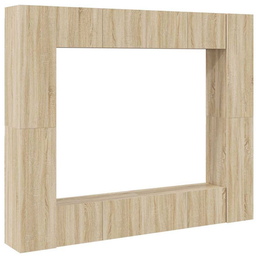 8 Piece TV Cabinet Set Sonoma Oak Engineered Wood