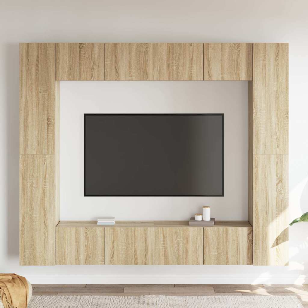 8 Piece TV Cabinet Set Sonoma Oak Engineered Wood