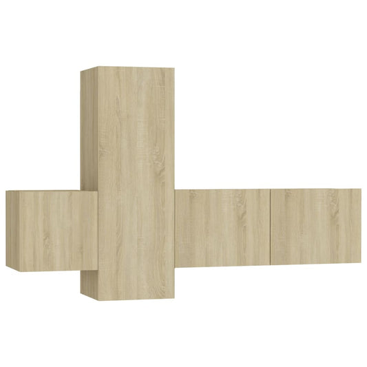 3 Piece TV Cabinet Set Sonoma Oak Engineered Wood