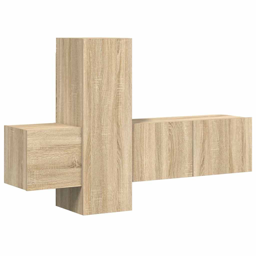 3 Piece TV Cabinet Set Sonoma Oak Engineered Wood