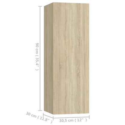 3 Piece TV Cabinet Set Sonoma Oak Engineered Wood