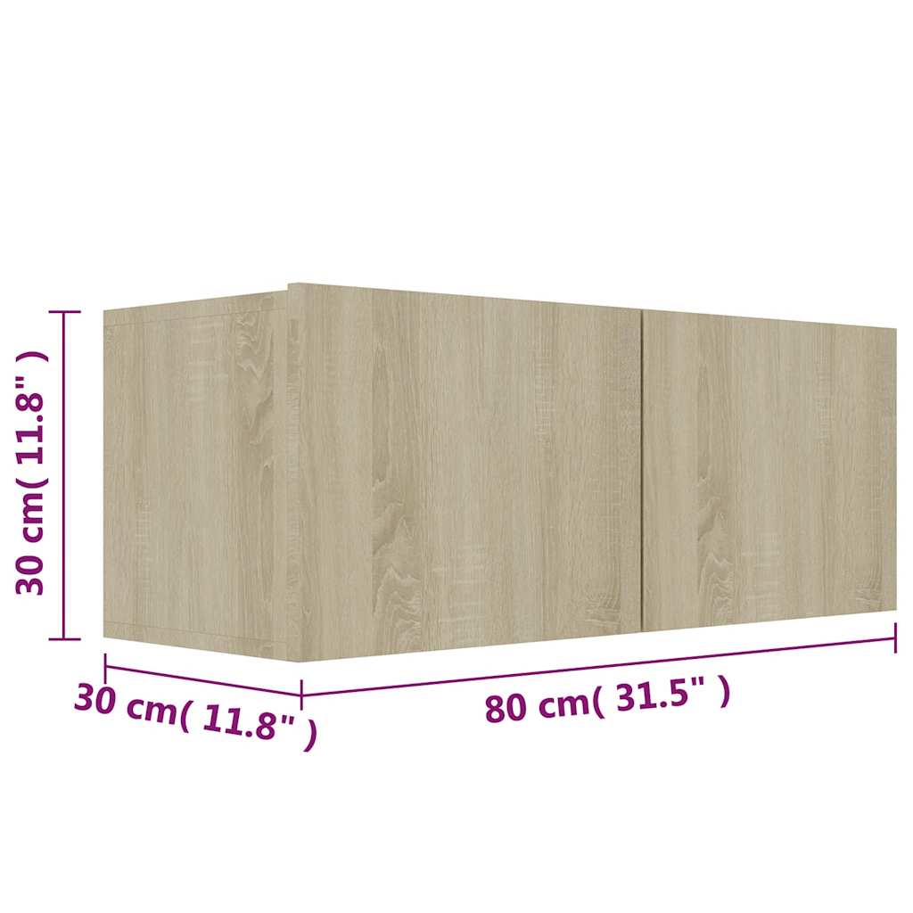 3 Piece TV Cabinet Set Sonoma Oak Engineered Wood