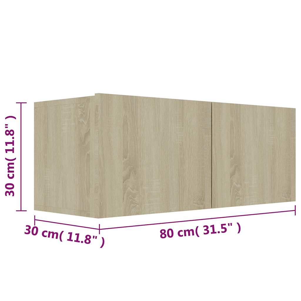 3 Piece TV Cabinet Set Sonoma Oak Engineered Wood