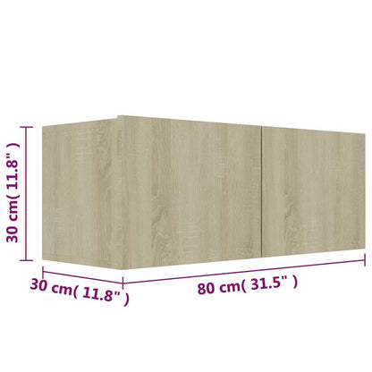 3 Piece TV Cabinet Set Sonoma Oak Engineered Wood