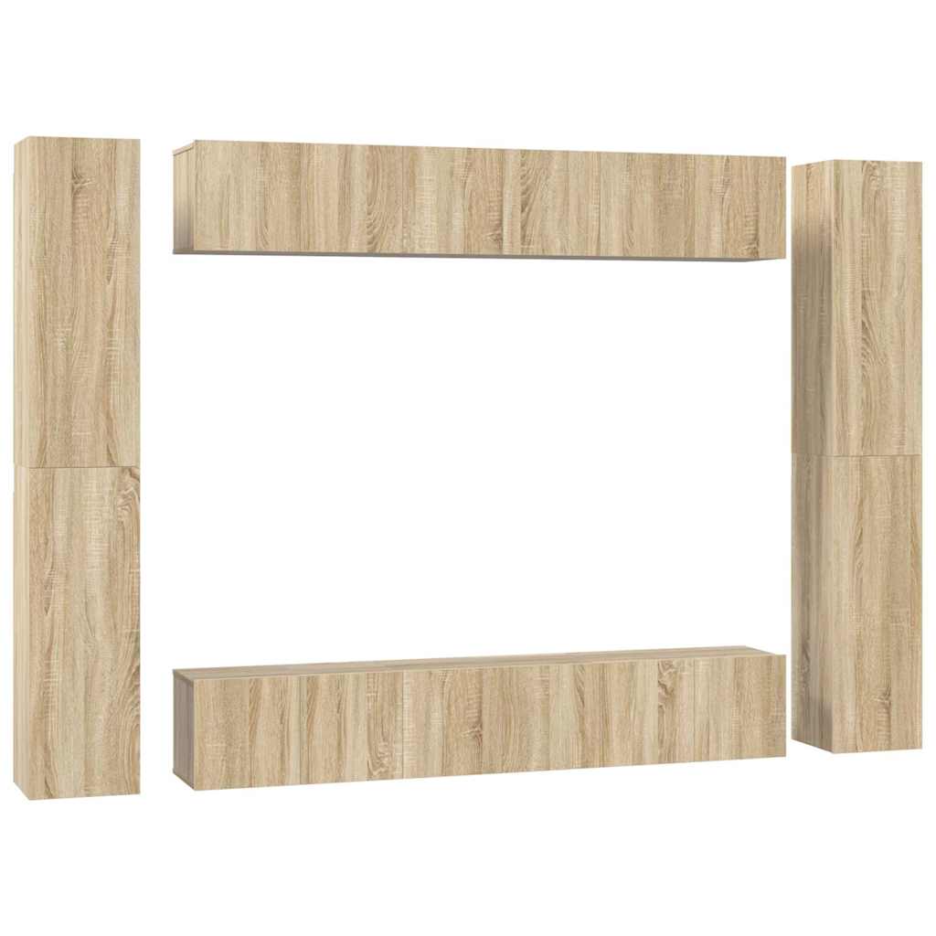 TV Cabinet | Set of 10 | Sonoma oak | Engineered wood | Medium